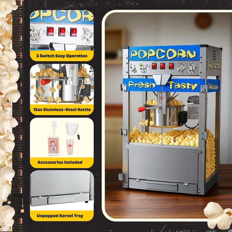 Great Northern Pop Heaven Commercial Quality Popcorn Machine, 12oz - 12 oz - 12 oz