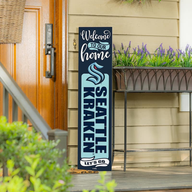 47" Double Sided Seasonal Porch Leaner, Seattle Kraken - 47" x 11.25"
