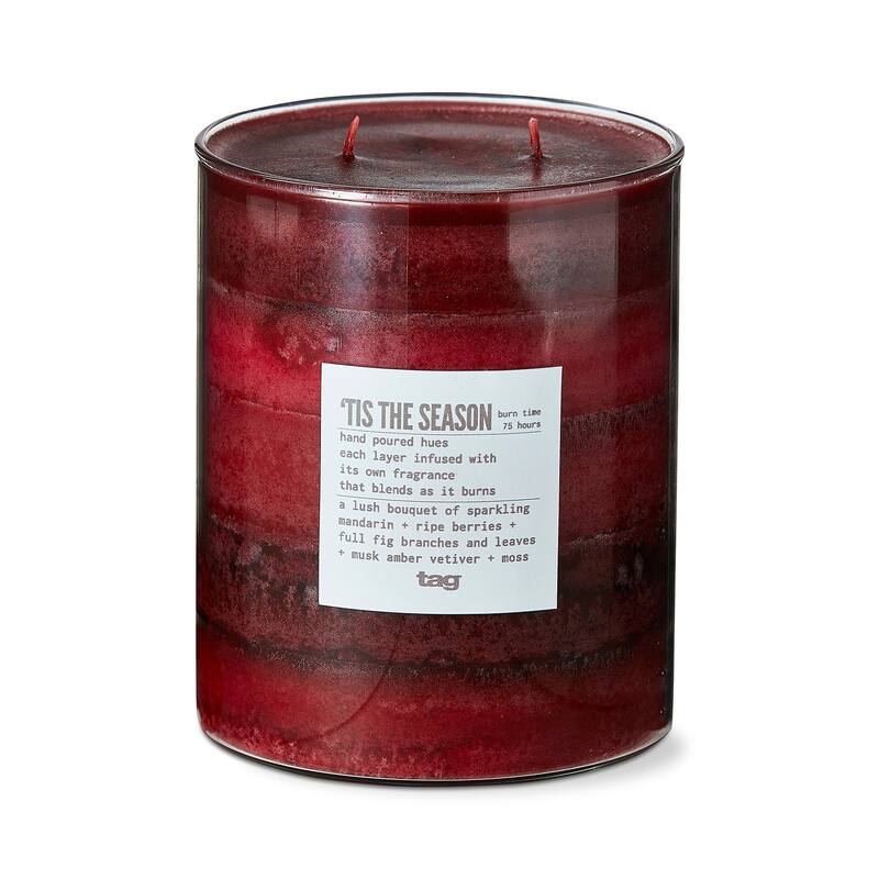 Tis The Season Scented Paraffin Wax Pillar Candle Wide