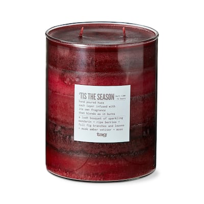 Tis The Season Scented Paraffin Wax Pillar Candle Wide