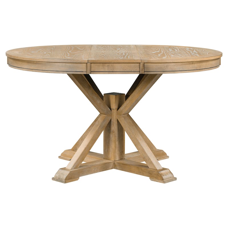 Functional Dining Table Set with Extendable Table and 4 Upholstered Chairs