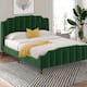 Queen Size Bed Frame with Modern Curved Wingback Headboard, Green - On ...