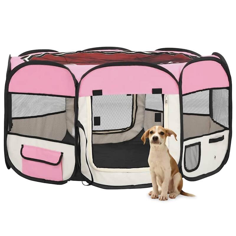 vidaXL Foldable Dog Playpen with Carrying Bag Dog Kennel Puppy Run Playpen