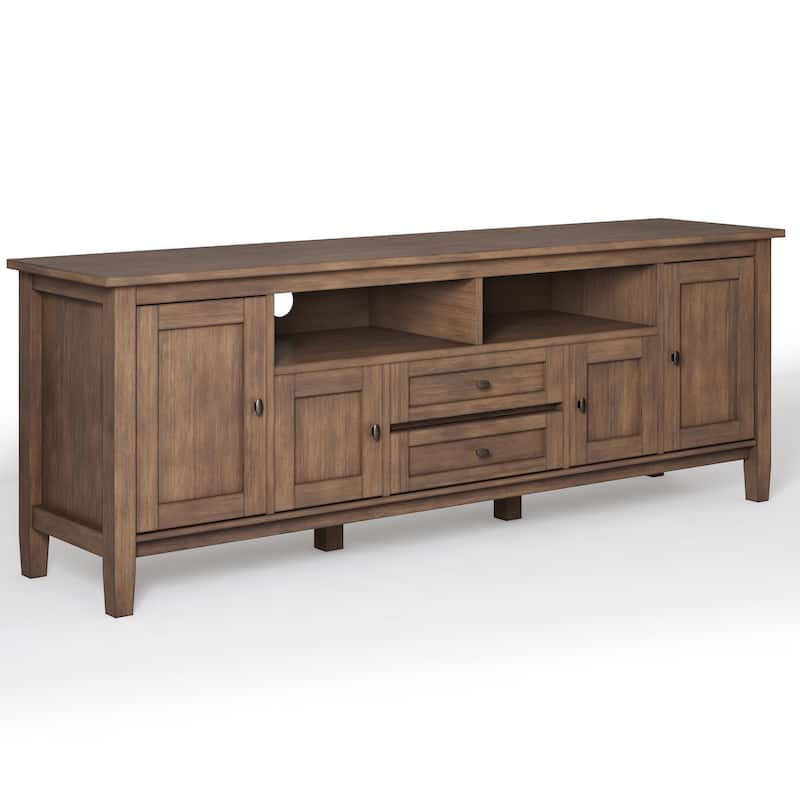 WYNDENHALL Norfolk SOLID WOOD 72 inch Wide TV Media Stand For TVs up to 80 inches - 72'' W x 17.5'' D x 26'' H