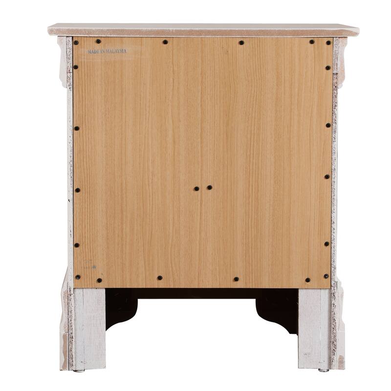White Nightstand 24x22x16 with One Spacious Drawer, Compact Bedside Table for Storage and Bright Stylish Bedroom Accent