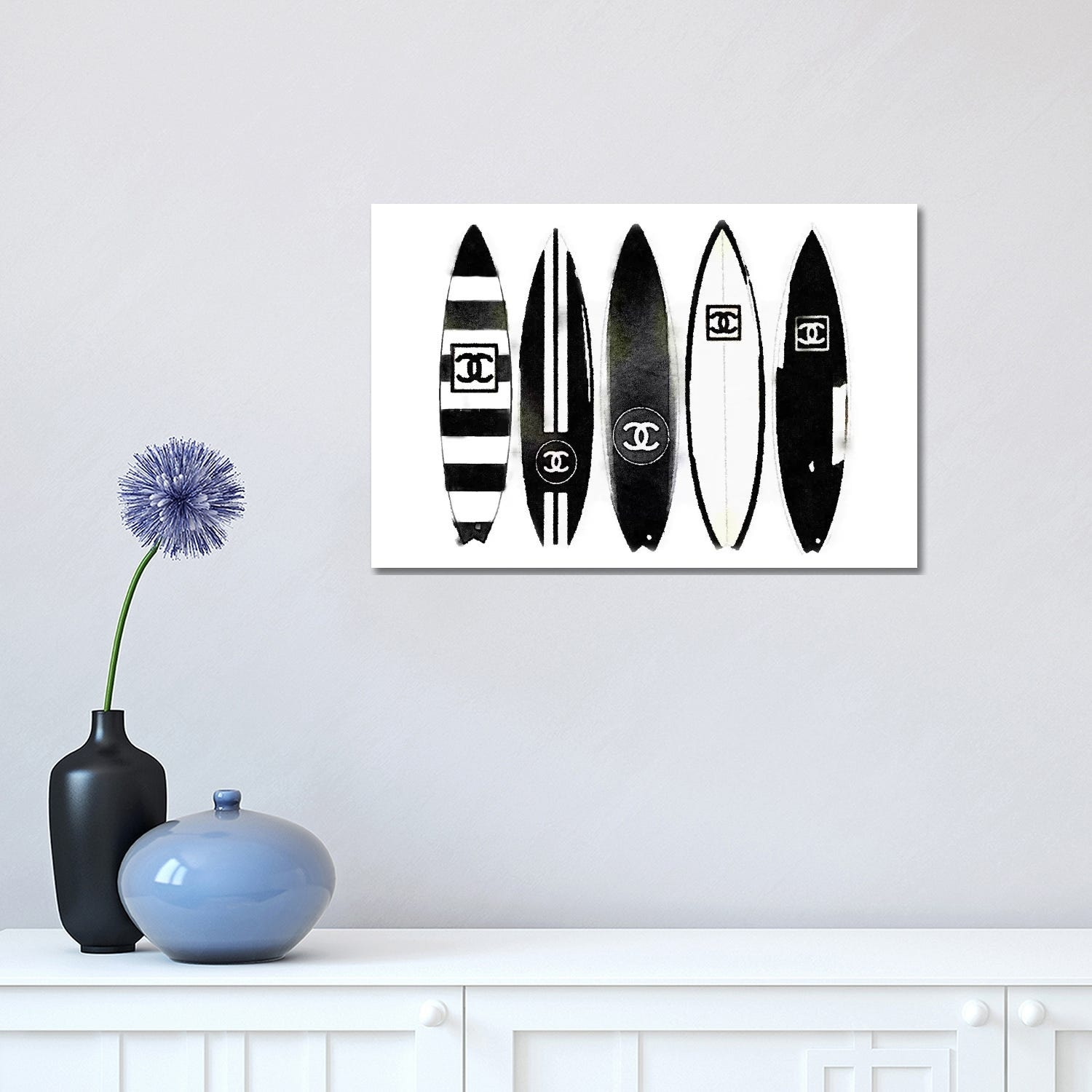 ICanvas Surf Black & White by Amanda Greenwood Gallery-Wrapped
