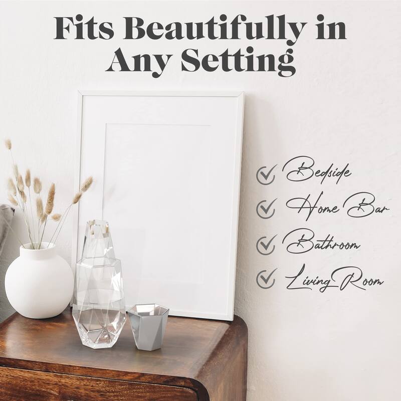 Fifth Avenue Crystal Geometric Glass Water Carafe and Tumbler - 37 Oz