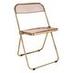 preview thumbnail 54 of 61, LeisureMod Lawrence Acrylic Folding Chair W/ Gold Metal Frame - 30" Rose Pink