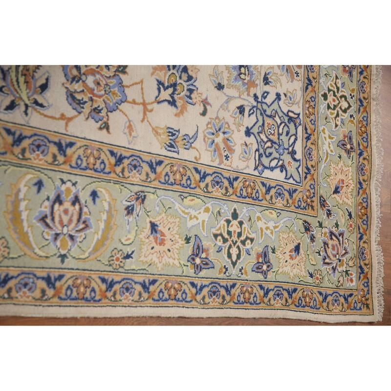 Hand Knotted Oriental 100% Wool Carpet Traditional Floral Beige & Ivories Najafabad Area Rug - 10' 9'' X 8' 2''