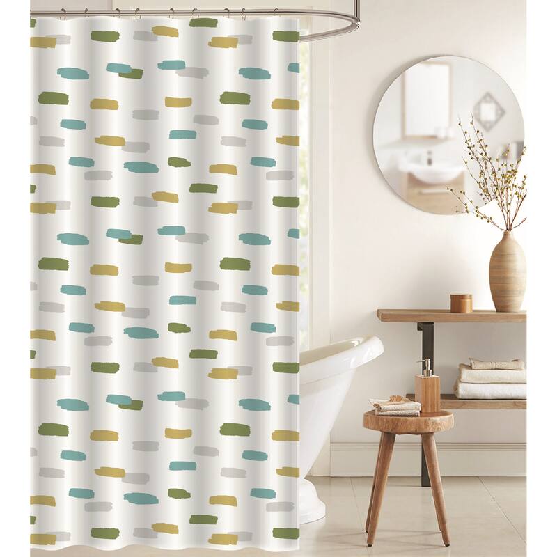 IH Casa Decor Peva Shower Curtain With 12 Polyresin Hooks Hyphen