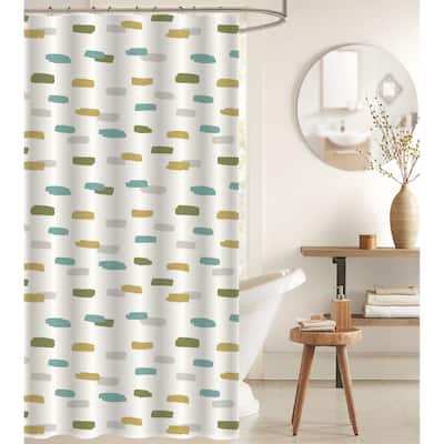 IH Casa Decor Peva Shower Curtain With 12 Polyresin Hooks Hyphen