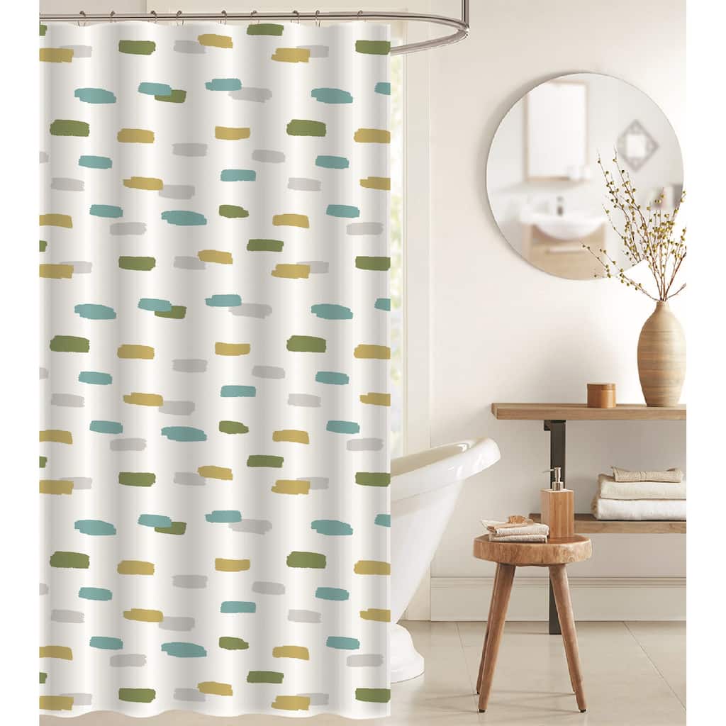 IH Casa Decor Peva Shower Curtain With 12 Polyresin Hooks Hyphen