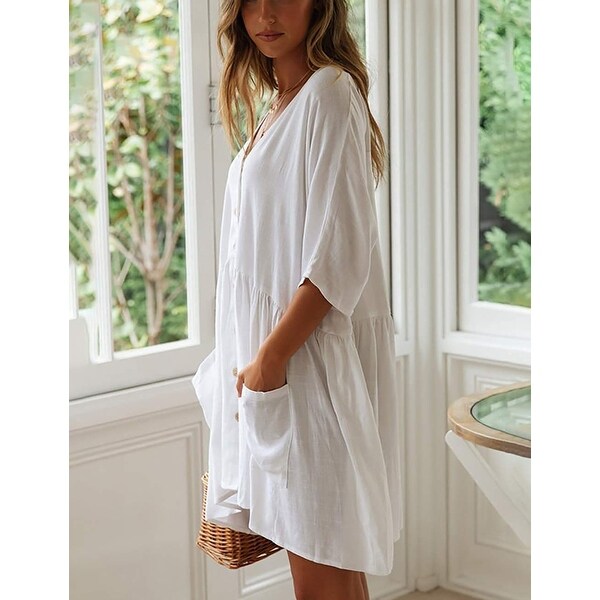 white shirt tunic dress