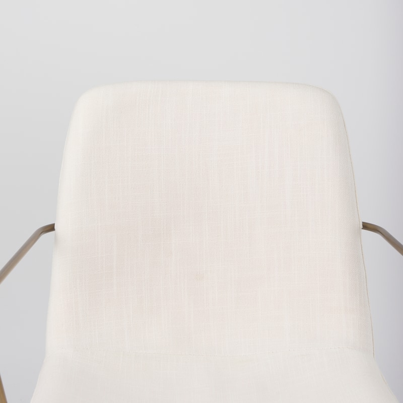 Sawyer Cream Fabric Wrap Seat With Gold Metal Frame Dining Chair - 22.4"W x 24.8"D x 34.6"H