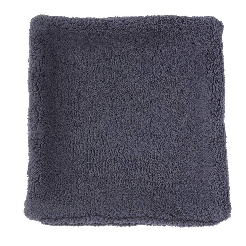 Cozy Sherpa Throw Pillow Cover - Blue Steel