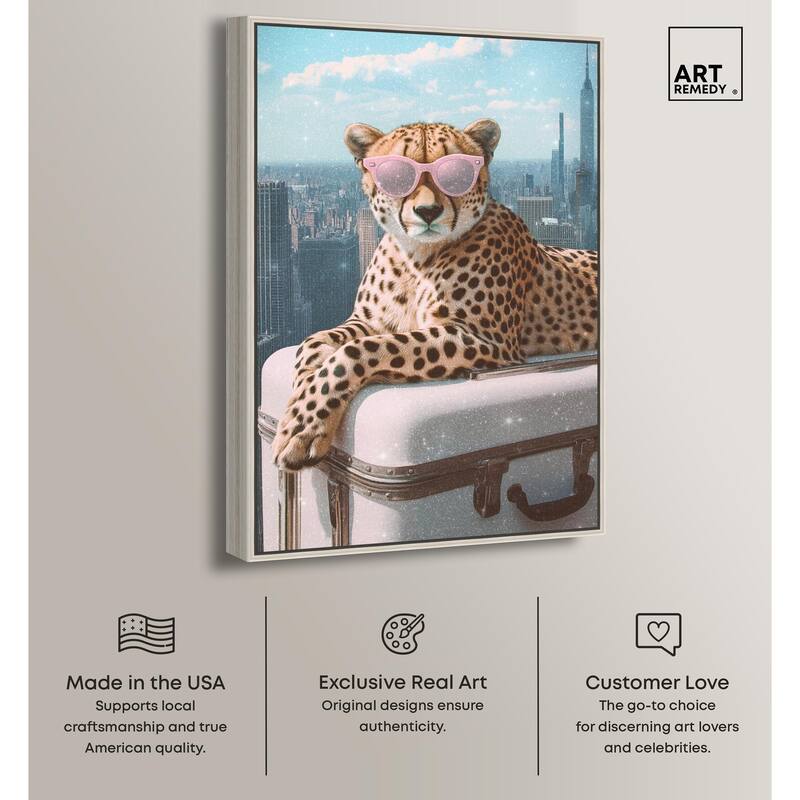 Cheetah Luggage NYC Canvas by Art Remedy
