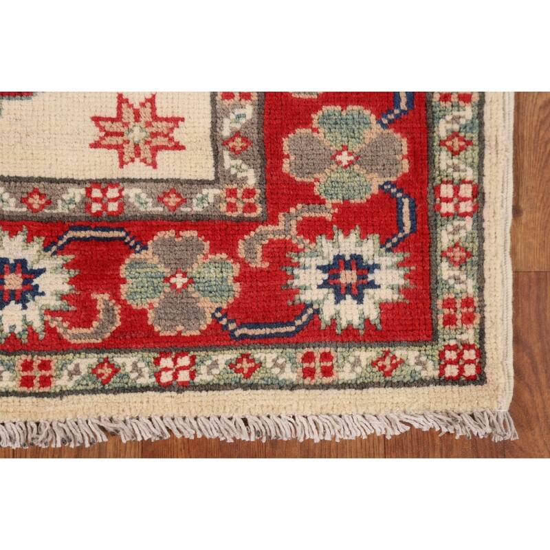 Kazak Oriental Accent Rug Handmade Wool Carpet - 3'0" x 4'0"