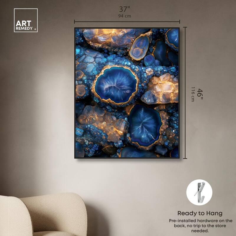 Oceanic Gold Sparkle Canvas by Art Remedy