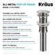 preview thumbnail 30 of 69, KRAUS Pop-Up Drain for Vessel Bathroom sink