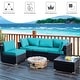 preview thumbnail 37 of 61, Costway 5PCS Patio Rattan Furniture Set Cushioned Sofa & Chair Coffee