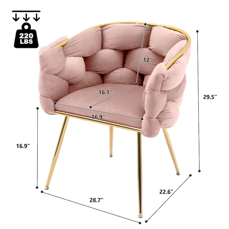 Modern Velvet Dining Chair with Metal Legs