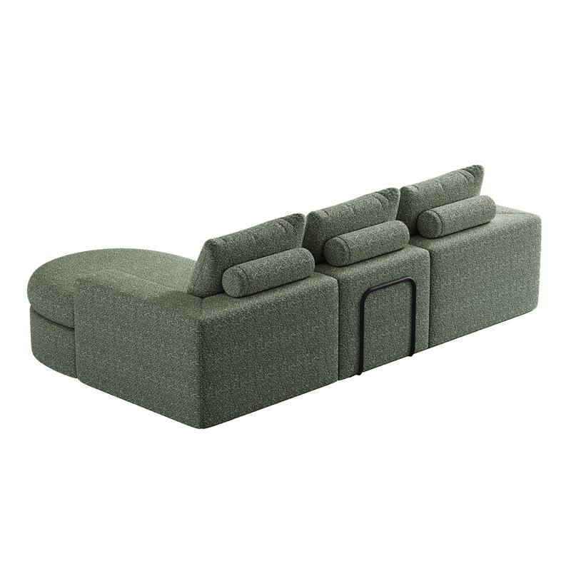 99-Inch Chenille Cloud Curved Sectional Sofa with Chaise, L-Shaped Modern Boneless Couch with Deep Seats,Sectional Sofa