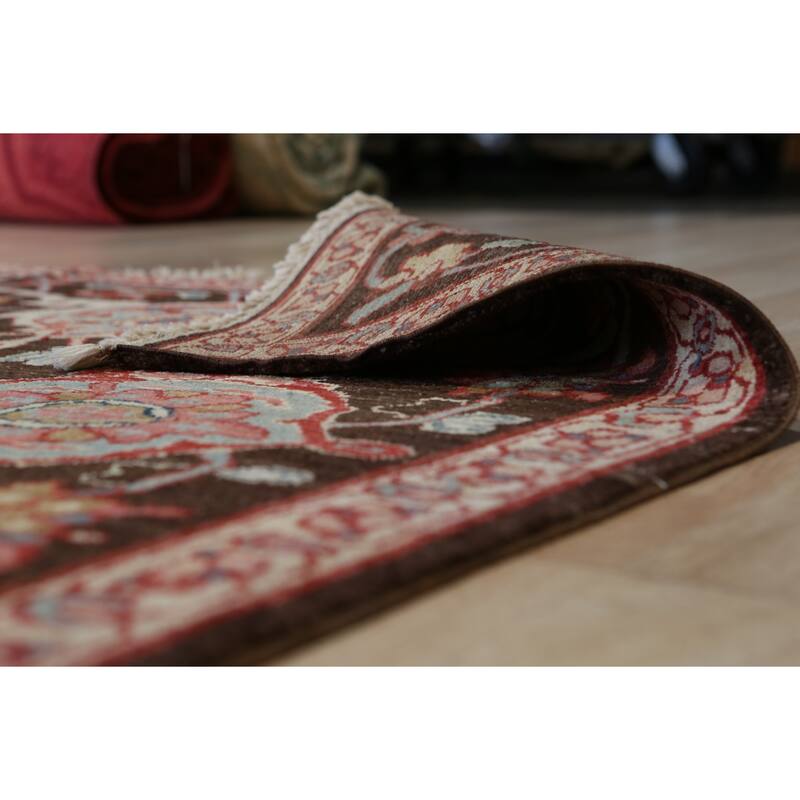 Red Hand-Knotted Wool Oriental Weave Rug by , Timeless and Elegant Area Rug for Adding Rich Color and Classic Style