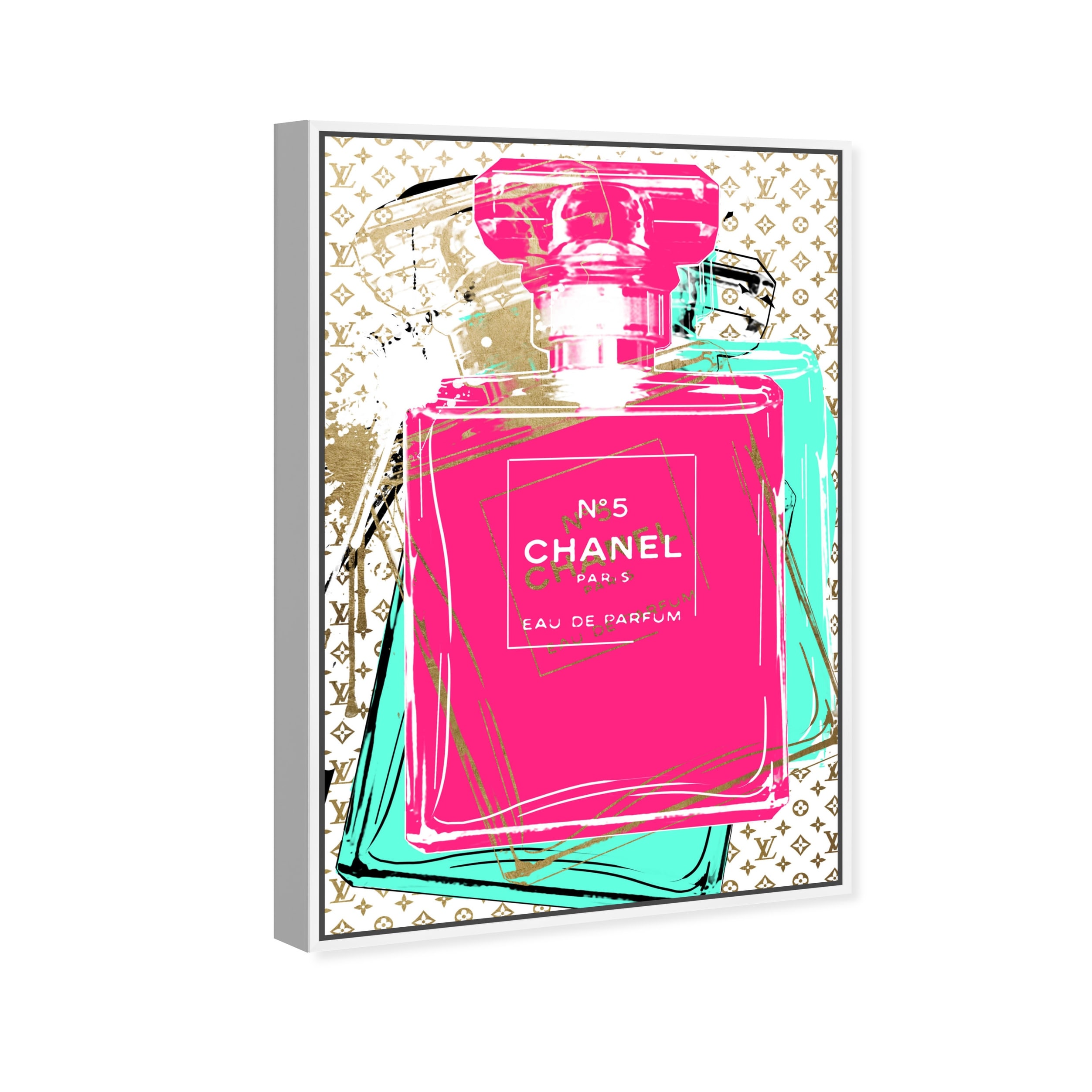 Oliver Gal 'Luxury Perfume Neon' Fashion Pink Wall Art Canvas