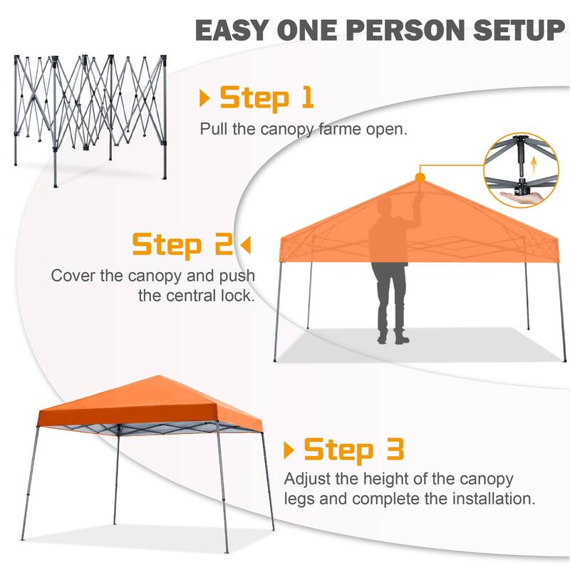 ABCCANOPY Portable Pop Up Canopy Tent Beach Canopy with Large Base - 10x10ft