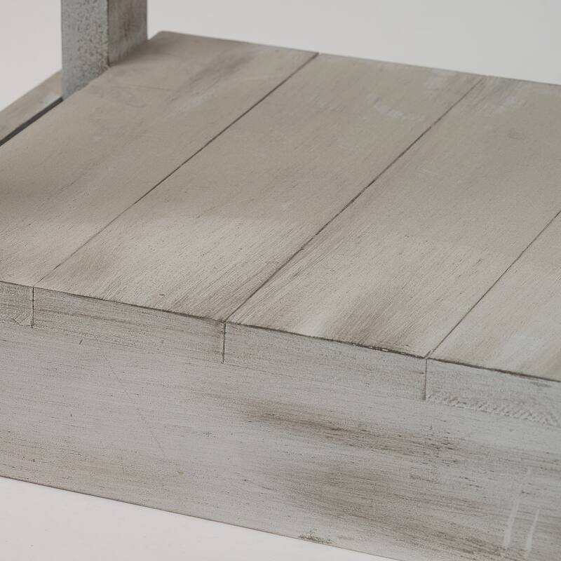 Modern Classic Blue/Grey Square Wooden Light End Table, Side Table