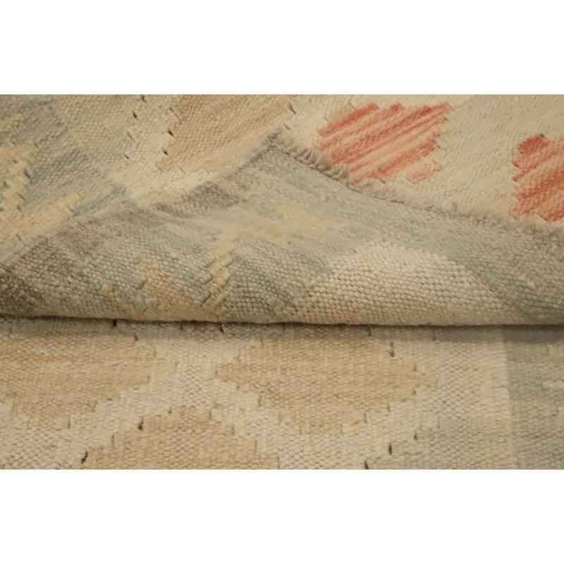 Hand Woven Oriental 100% Wool Carpet Southwestern Tribal Multi-Colored Kilim Runner Rug - 7' 9'' X 2' 0''