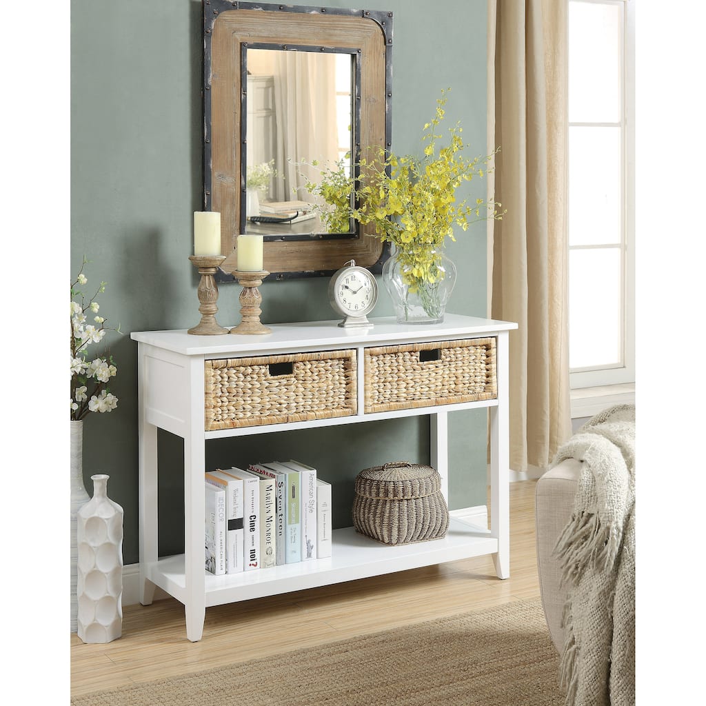 Splendid White Console Table with 2-Drawer
