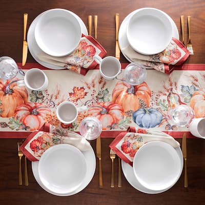 Botanical Harvest Pumpkin Engineered Table Runner - 13x70