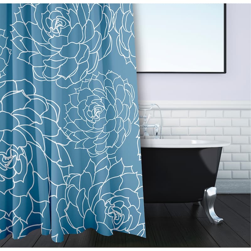 Olena Floral Print Shower Curtain