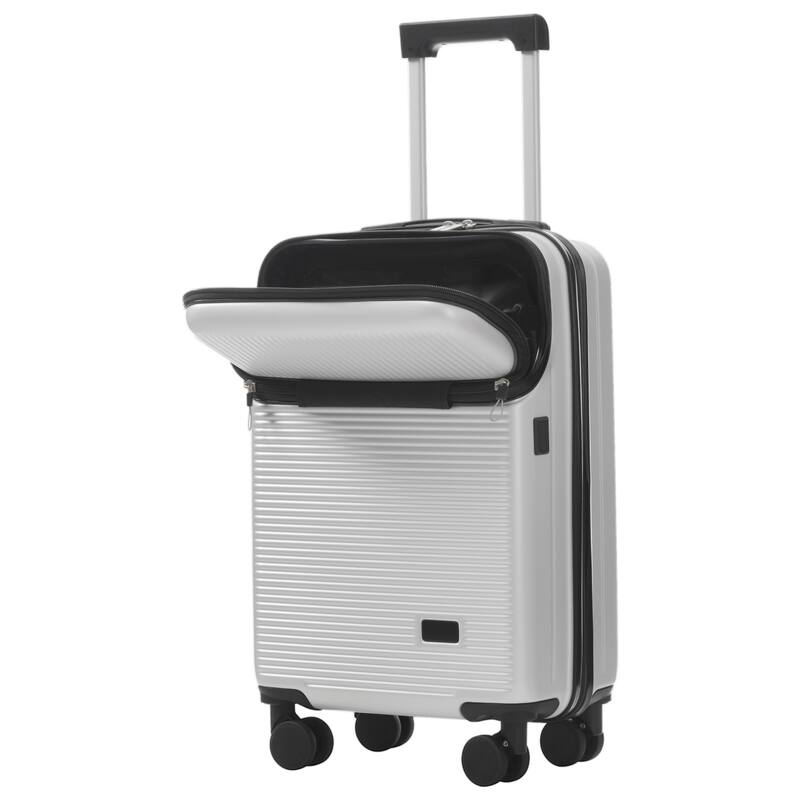 Luggage Sets 5 Piece with Half-opening, Hardside Carry On Suitcase Set with Double Spinner Wheel, with USB Port,TSA Locks