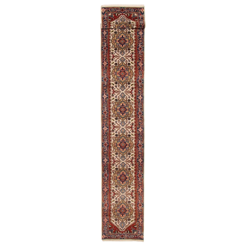 ECARPETGALLERY Hand-knotted Serapi Heritage Cream Wool Rug - 2'6 x 24'0