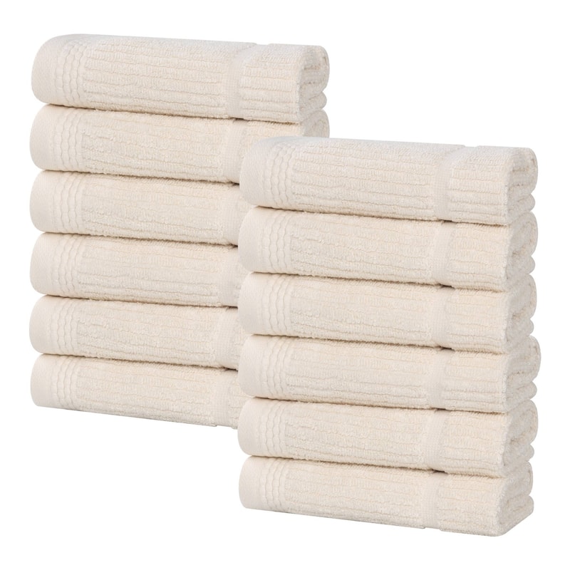Superior Milo Smart Twist Viscose Cotton Blend Face Towels Washcloths, Set of 12