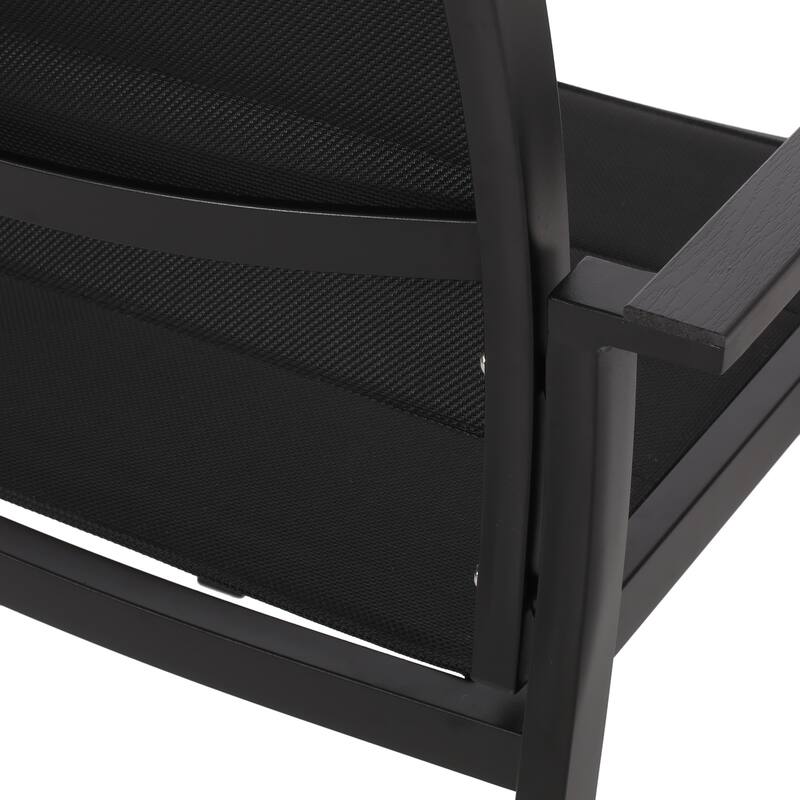 Wilbur Outdoor Mesh and Aluminum Dining Chairs by Christopher Knight Home
