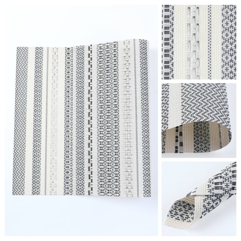 6 Pack Placemats, PVC Placemats for Kitchen Dining Table Decor Heat Resistant Table Placemats Wipeable Table Mat - 18*12in - Black