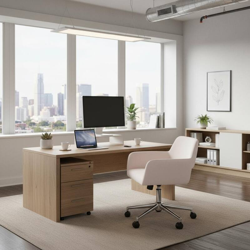 Homylin Modern Velvet Upholstered Task Chair with 360 Degree Swivel