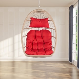 Ceiling Hanging Swing Relaxing Meditation Chair Egg Swing Chair, Red ...