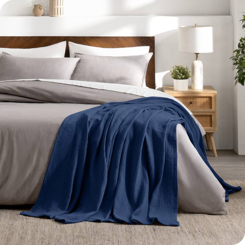 Bare Home Cotton Waffle Bed Blanket