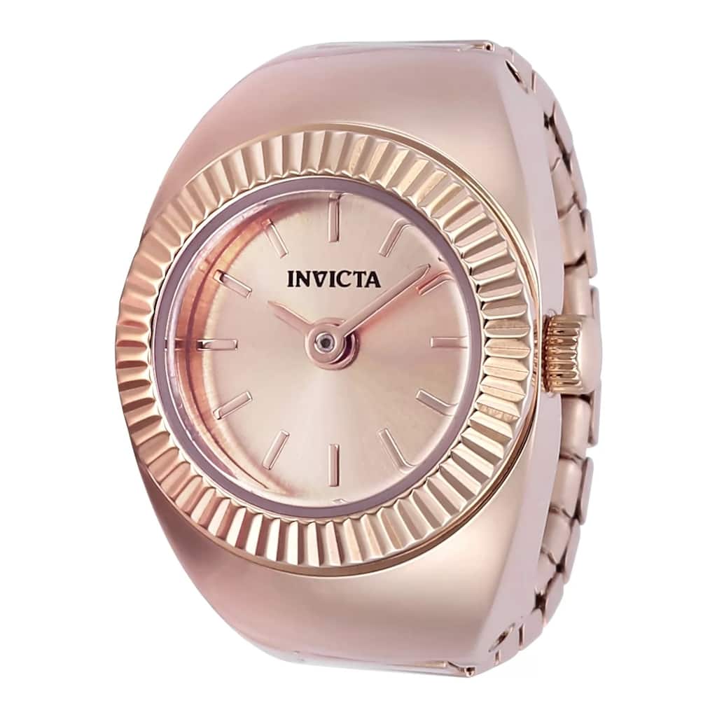 Invicta Women's 48948 Mini Quartz 2 Hand Rose Gold Dial Ring Watch