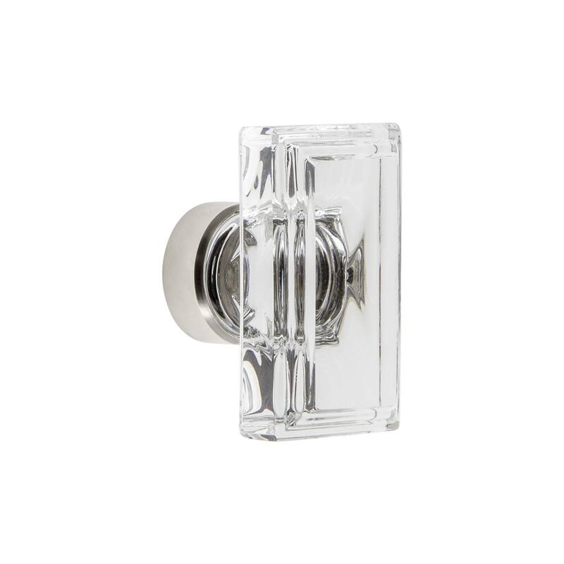 Grandeur CARR-CRYS-KNOB-LG Carre 1-3/4” Crystal Rectangular Emerald - Polished Nickel