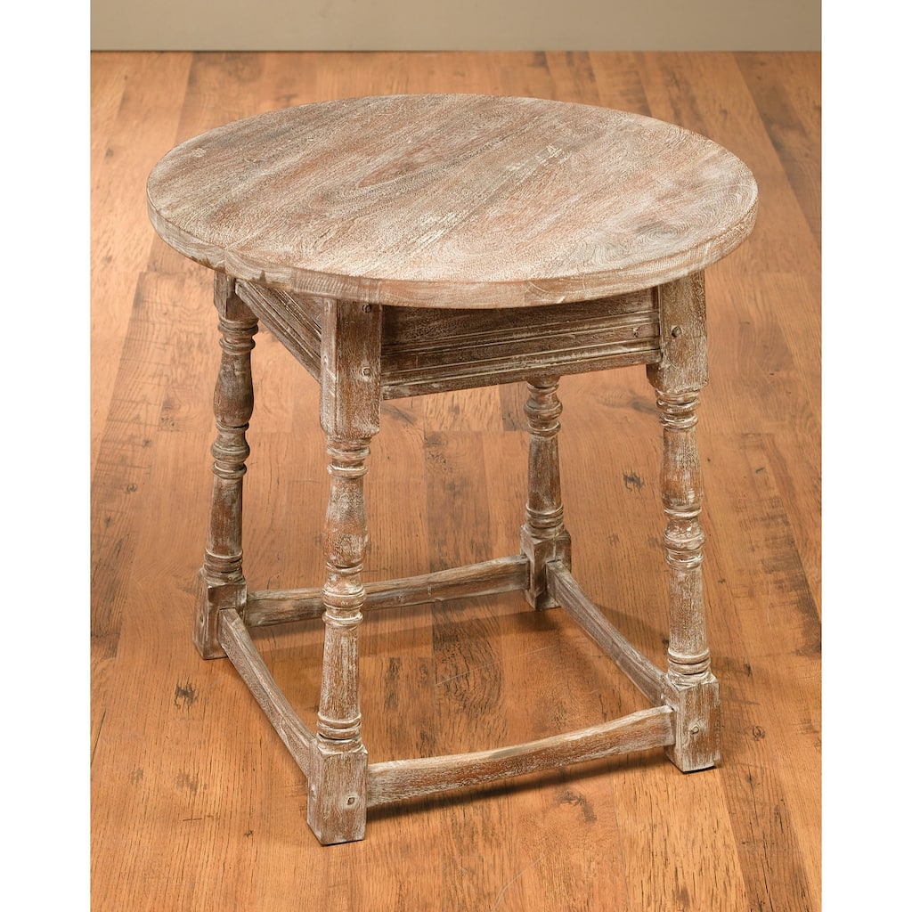Aa Importing 48443-Br Round Cambridge End Table - 26 X 22 X 22 inches