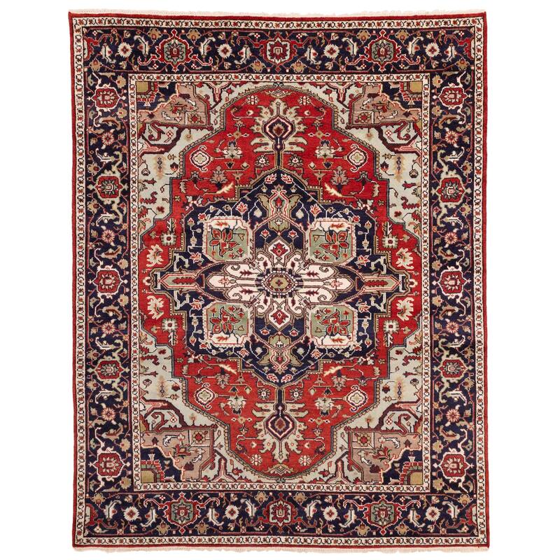 ECARPETGALLERY Hand-knotted Serapi Heritage Red Wool Rug - 7'10 x 9'11