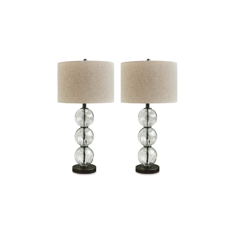 Signature Design by Ashley Airbal Clear/Black Table Lamp (Set of 2) - 14.88"W x 14.88"D x 29.38"H