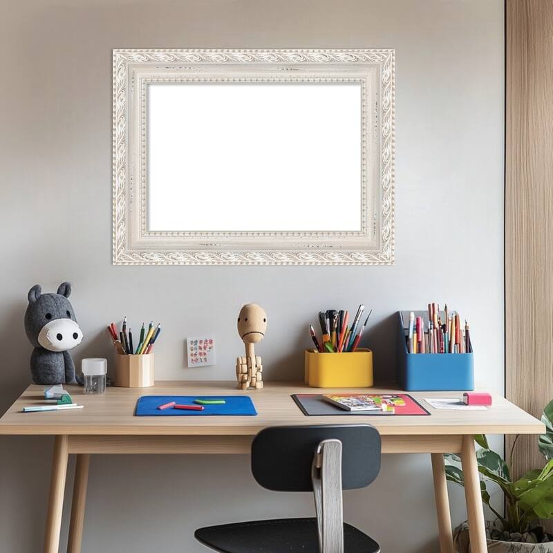 Amanti Art Opera Off White Framed Dry Erase Magnetic Board