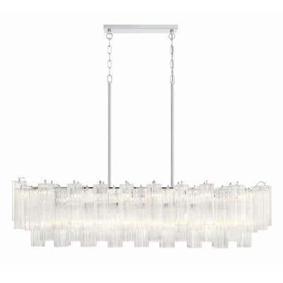 Addis 14 Light Polished Chrome Chandelier - 51.75"W x 14.25"H x 14"D