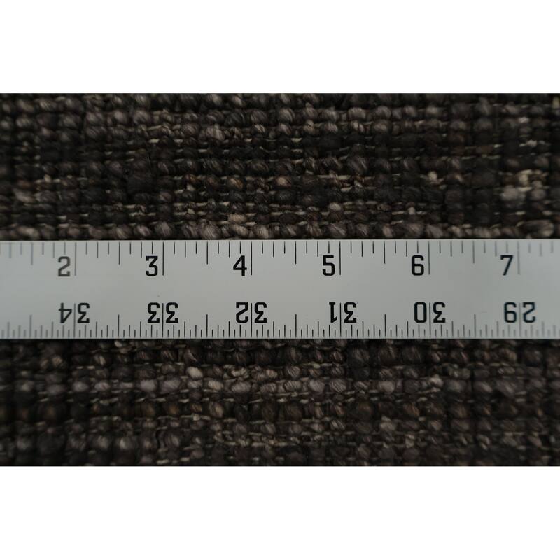 Hand Knotted Oriental Silk Carpet Tribal Contemporary Greys & Charcoal Gabbeh Area Rug - 12' 11'' X 9' 6''